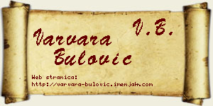 Varvara Bulović vizit kartica